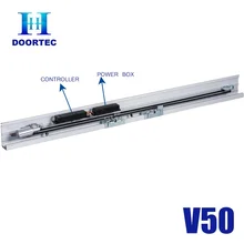 Doortec commerciale porta di vetro interno porta scorrevole automatica operatore V50