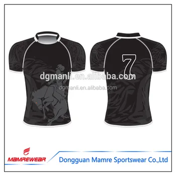 Black Free Design Reversible Rugby Football Jersey Soccer Rugby