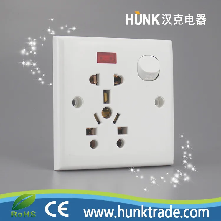 Bangladesh Abs 8pin Multi Socket 13a 250v Swith Socket With Light