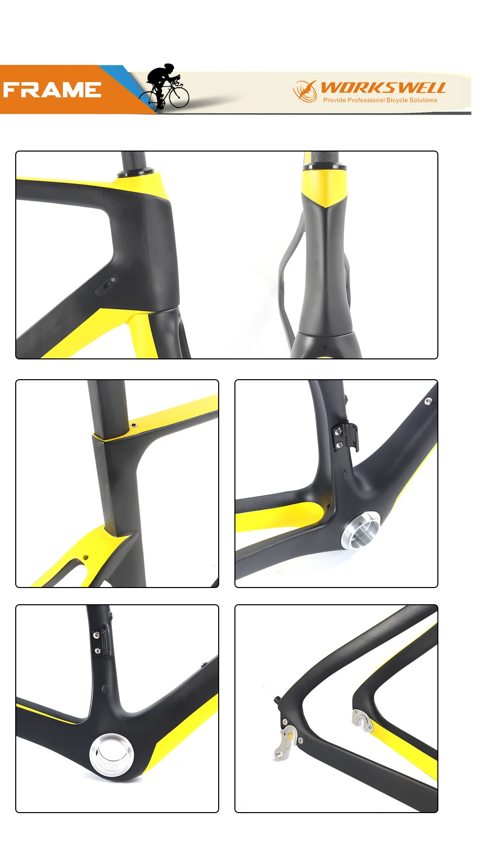 Perfect WORKSWELL  Frame Carbon Road 2017 Bicycle Quadro de Bicicleta Chinese Road racing frame thru axle 5