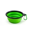 Premium food water feeding portable foldable TPE BPA free collapsible travel dog bowl with free carabiner