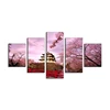 /product-detail/japanese-cherry-blossoms-and-temple-scenery-painting-canvas-wall-art-large-5-panel-cuadros-acrylic-spray-prints-home-decor-62125332720.html