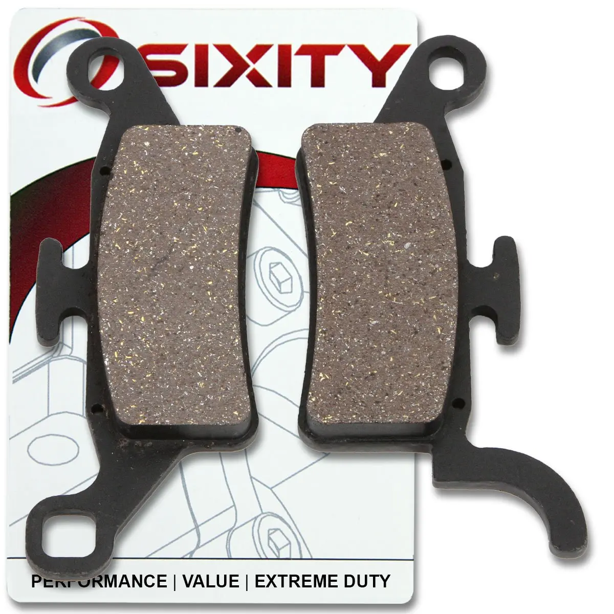 Sixity Front Organic Brake Pads 2009-2014 Yamaha YW125 Zuma 125 Set Full Kit Y Z A B D E
