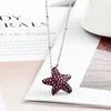 2019 Jewelry Fashion Long Chain Purple Crystal Starfish Necklace 925 Sterling Silver Starfish Pendant Necklace