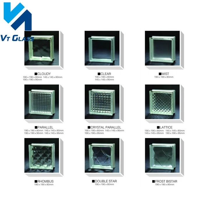 DecorativeTinted Glass Block Manufacture For Wall