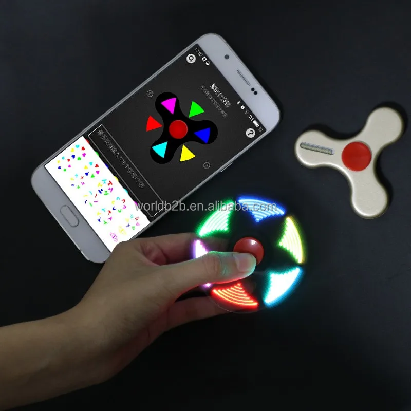 Programmable Intelligent LED Main Fidget Spinner, Adapt&eacute; Aux Besoins Du Client par T&eacute;l&eacute;phone Android APPLICATION parfait pour Exprimer L'amour USB Charge LED Lumi&egrave;re