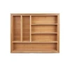 Bamboo Utility Drawer Organizer, Kitchen Silverware tray, 5-Compartment