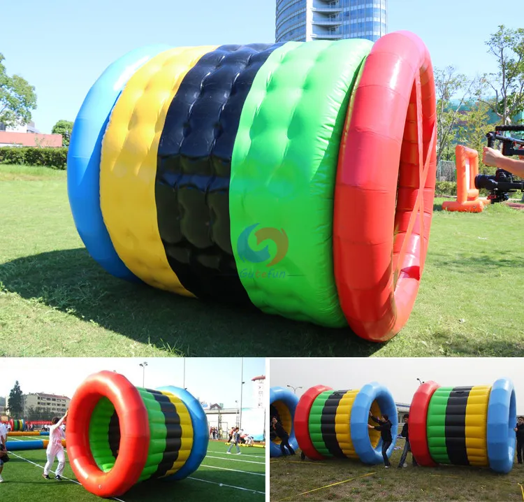 giant inflatable colorful rolling wheel