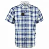 Custom Short Sleeve Check Pattern Men's Dress Shirts