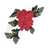 Red Rose Flowers Patch With Sequins In Circle Design