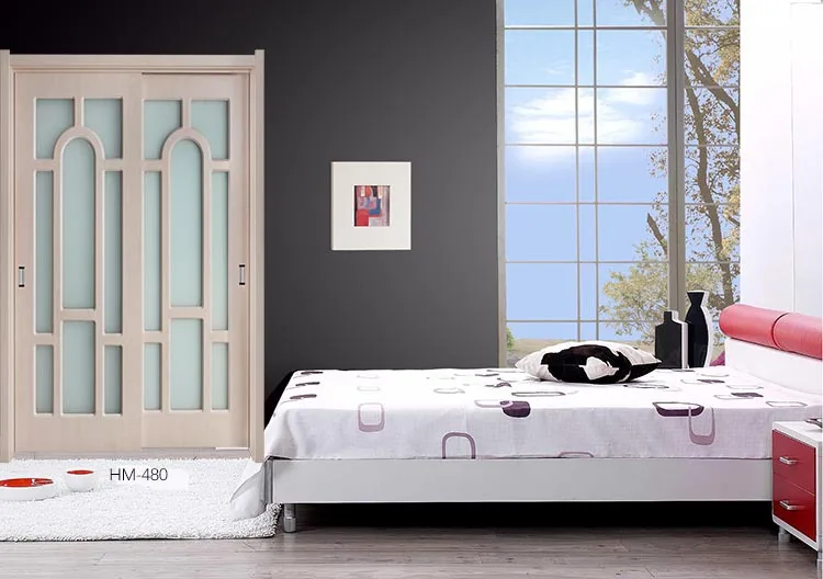 Cheap internal french two way opening PVC door