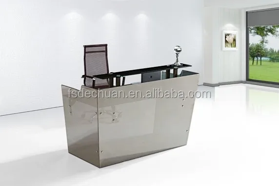 Dechuan Tempered Glass Reception Counter Desk For Sale Buy