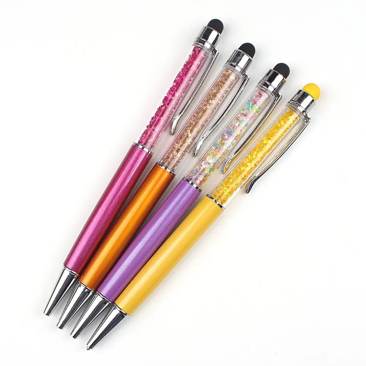 2 In 1 Jewelled Promotional Colorful Luxury Rose Gold Crystal Ball Pen ...