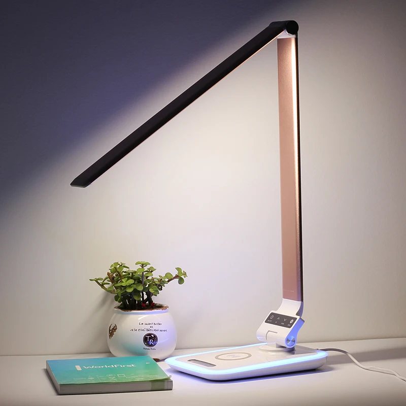 Mesun W8 2020 LED Table Desk Lamp with Wireless Charger Reading Light Table Lamp