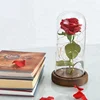 New Products Red Rose Flower Wholesale Artificial Roses Forever Flowers With Led Lights In Glass Dome For Valentine's Day