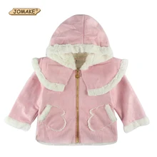 New Children Outerwear Cotton Winter Hooded Coats Glove Pocket Girl Jacket Kids Coat Children Girls Clothing Thick Down & Parkas