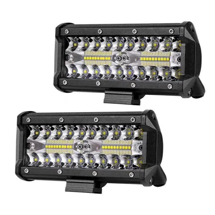 Good Quality 12Volt 24 volt Wholesale triple row quad 7 inch 120W offroad driving light bar led car LED light bar