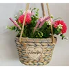 Eco-friendly natural sea grass material woven flower pots storage basket hanging wall flower planter pot for livingroom