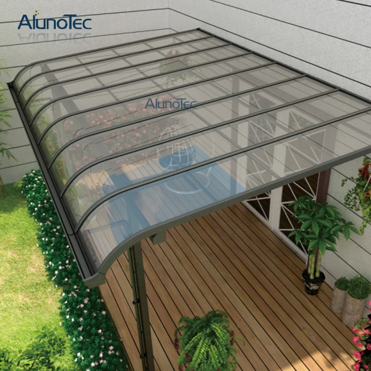 Polycarbonate Aluminum L Shape Balcony Awning Patio Aluminium Terrace