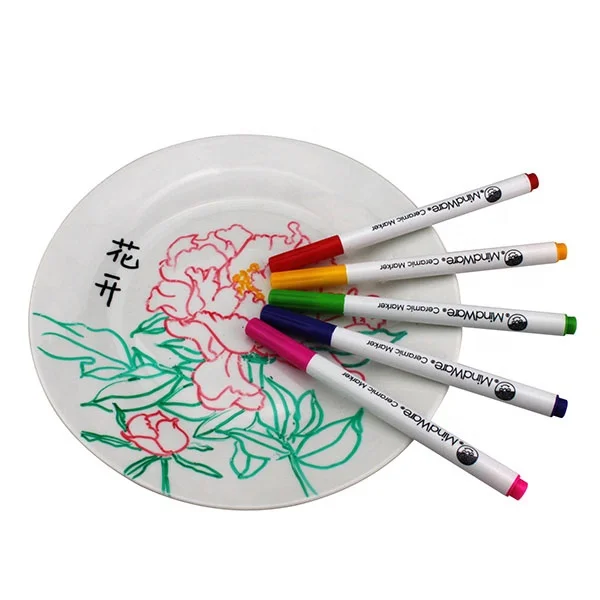 Diy Painting 8'' Ceramic Plate Plus 8 Piece Permanent Marker Buy