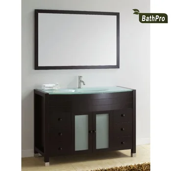 Big Size Floor Mounted Glass Vainty Top Bathroom Cabinets Lowes - Buy