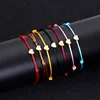 Simple Design Metal Heart Charm Thin Rope Knot String bracelet rope adjustable