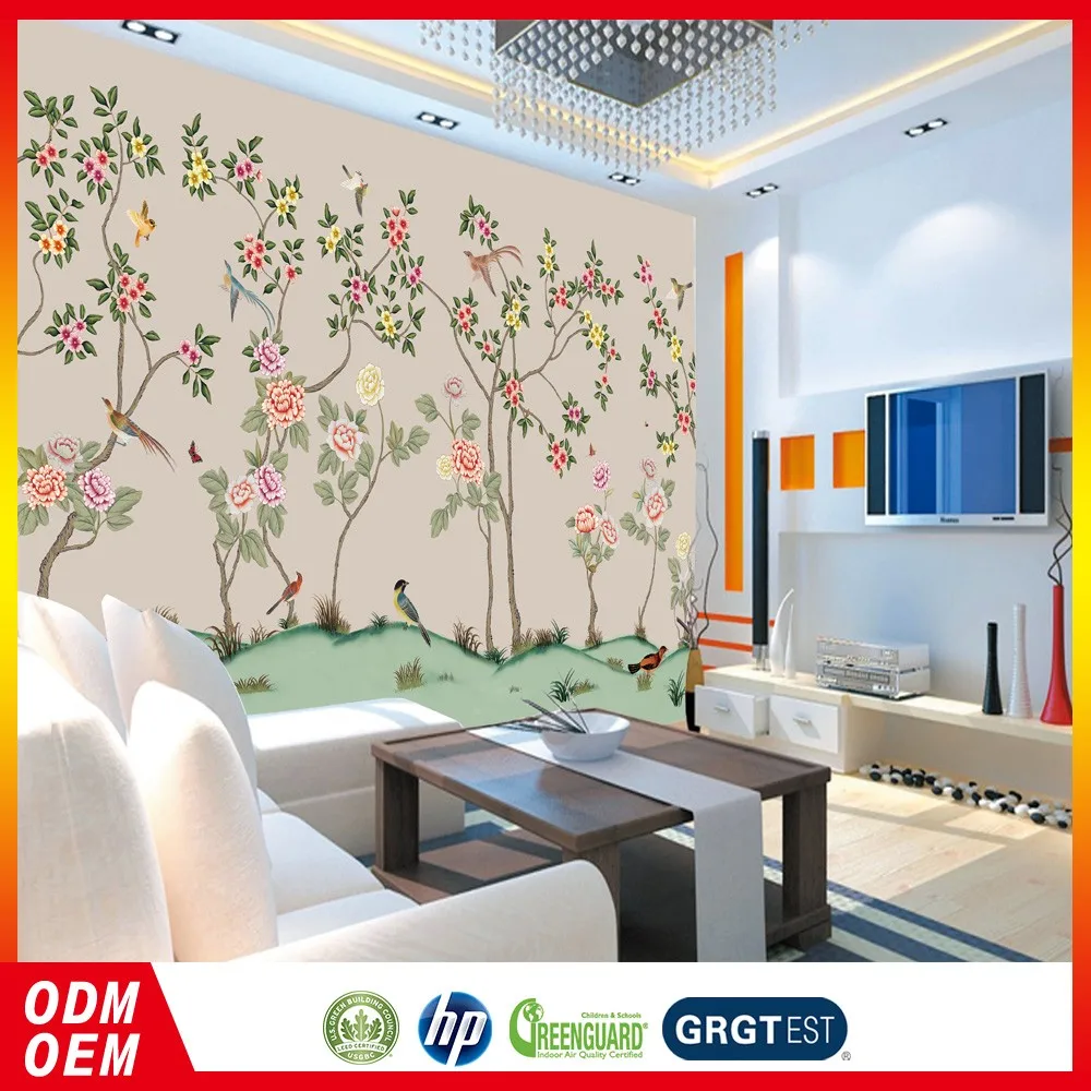 Birds And Flowers Pattern New Large Design Wallpaper Style Non Woven