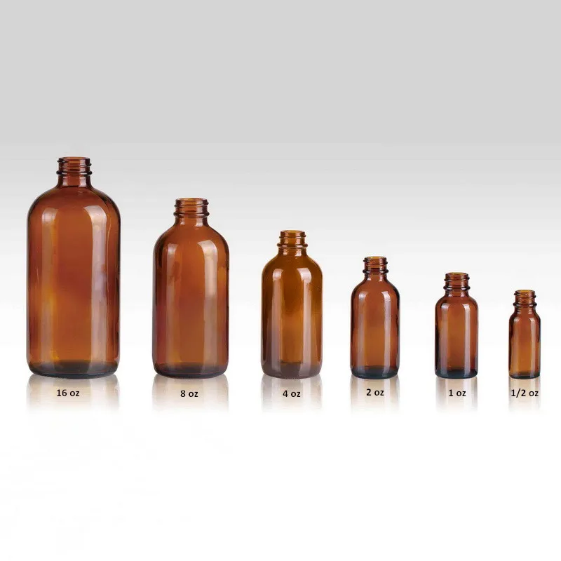 American Standard G.p.i 400 Neck Finish Amber Round Glass Bottle ...