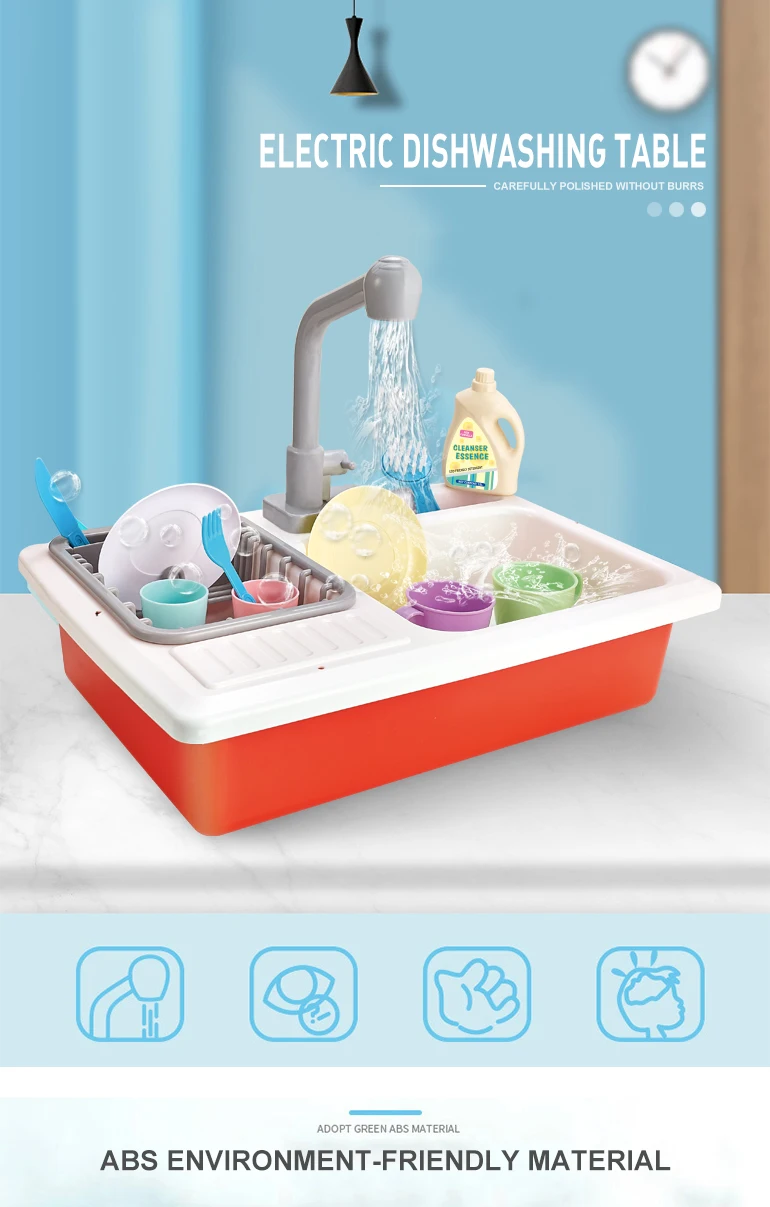 Amazon Best Sellers Educational Battery Operated Cute Kitchen Sink Toy,Wash Up Sink Pretend Play