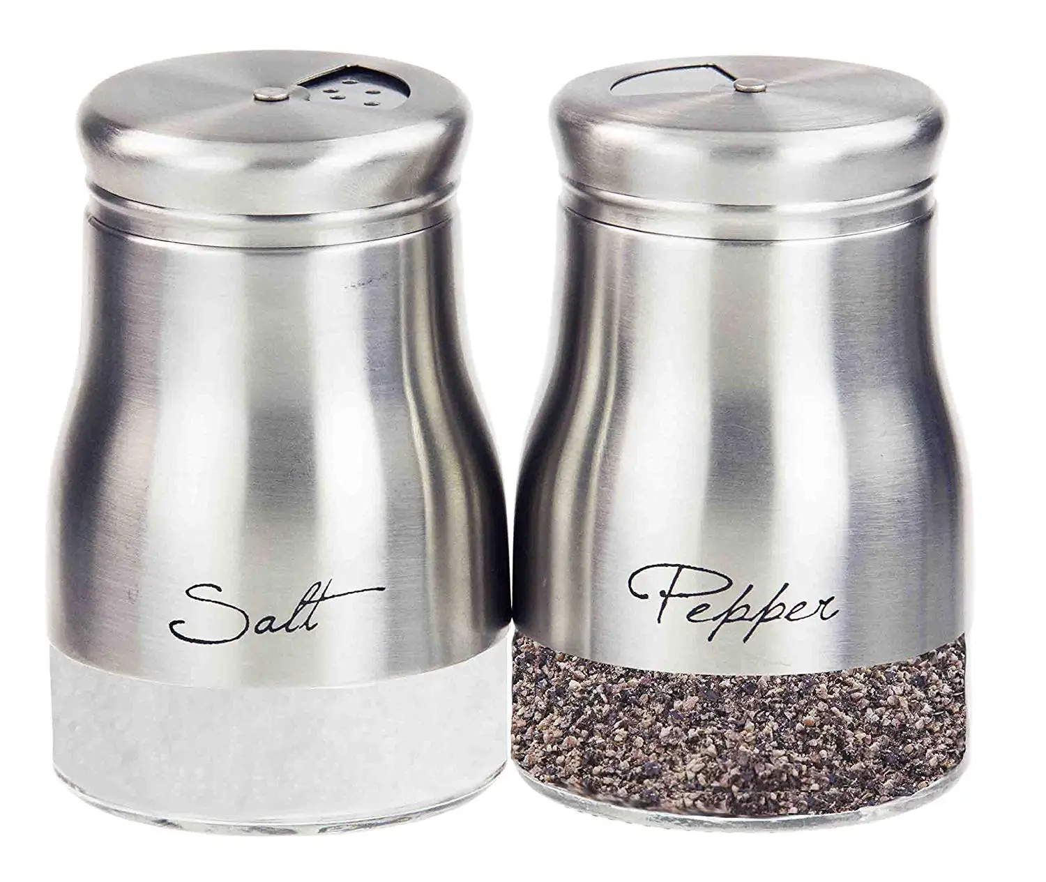 Deluxe Salt and Pepper Elegant Design Jar Shaker Set.