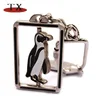 Custom Infill Color Spinning Penguin Metal Animal Key Chain For Gift
