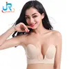 Hot selling sexy lady push up adhesive natural skin deep U silicone bra