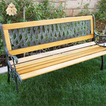 Factory Outdoor Furniture Cast Iron Garden Bench With Back Metal
