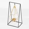 Decorative Metal Copper Painted Gold Geometric Candle Holder