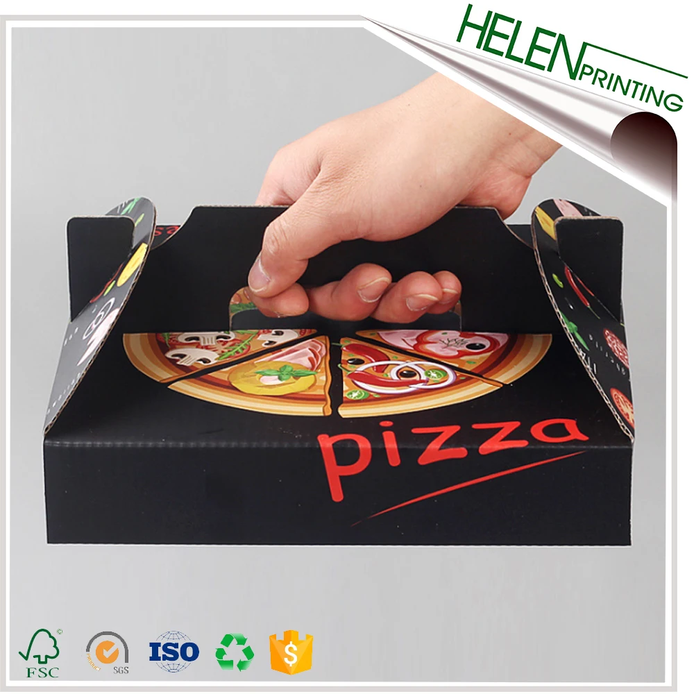 Popular Full Color Printed Corrugated Custom Black Pizza Box Buy