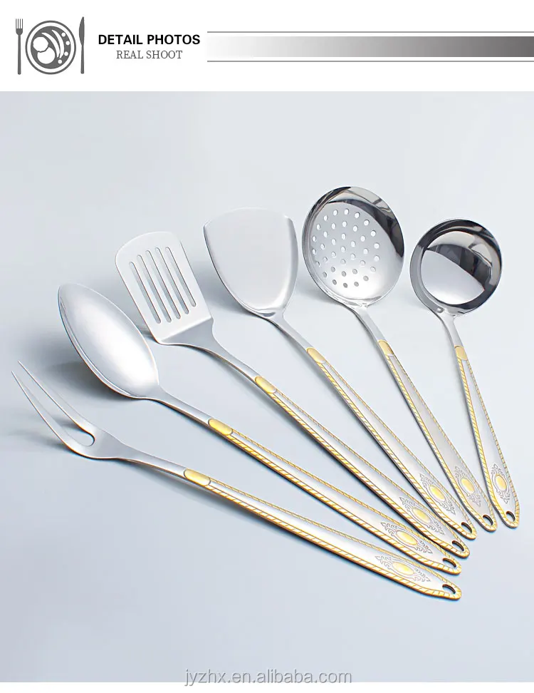 gold kitchen utensil set