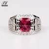 High quality cool indian 925 sterling silver ruby ring+synthetic ruby ring