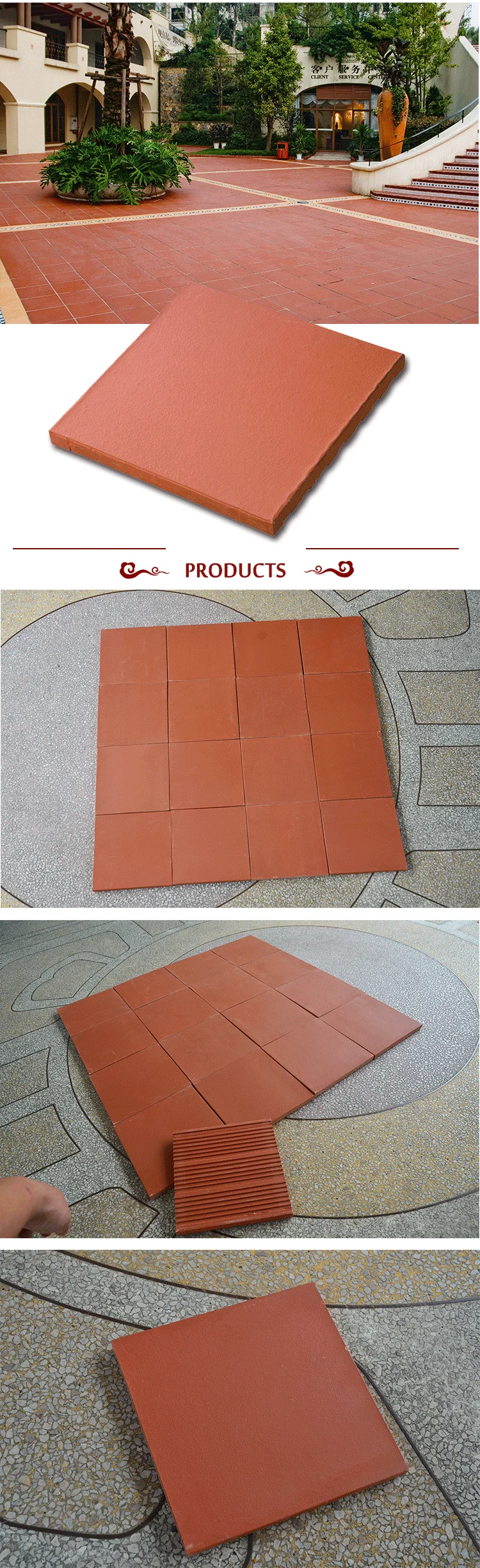 Mpo-006 Exterior Red Clay Floor Tile - Buy Red Clay Floor Tile,Clay