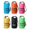 Durable 10L 20L 500D PVC waterproof dry bag backpack with double straps and zipper pocket