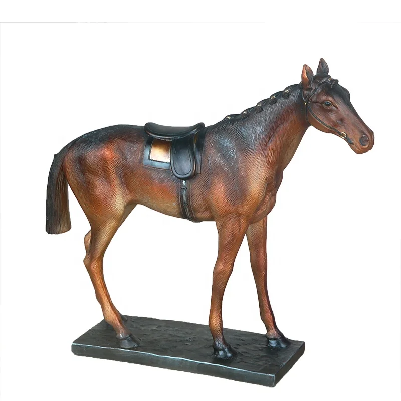 Resin lifelike animal sculpture hand painted statue horse bookend home decor paperweight bookend manufacture