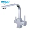 Square Style 3 Way Dual Faucet Kitchen Mixer Taps Pure Water Filter