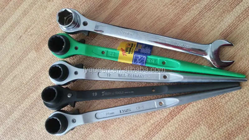 Professional Scaffold Double Sided 17-22mm Ratchet Spanner Podger LC