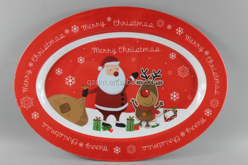 Christmas Melamine Oval Plate 12inch