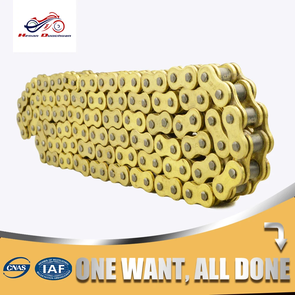 Heavy Duty Drive Chain With O-Ring Gold Color Pitch 530x130 Links For Motocycle