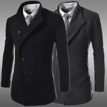 High Quality Mens Virgin Wool Cashmere Pea Coat M L Xl High Quality Mens Virgin Wool Cashmere Pea Coat M L Xl