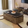 White Modern Coffee Table Glossy Regarding With Drawers Plan