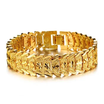 2017 New Fashion Men's Brass Material Gold Bracelet Model - Buy Gold ...