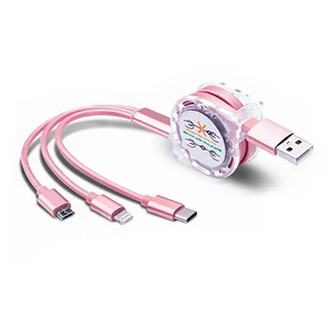3 In 1 Retractable Phone Fast Charging Data Usb Cable For iPhone