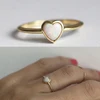 gold white fire opal gemstone 925 silver valentines girlfriend gift single stone heart opal ring