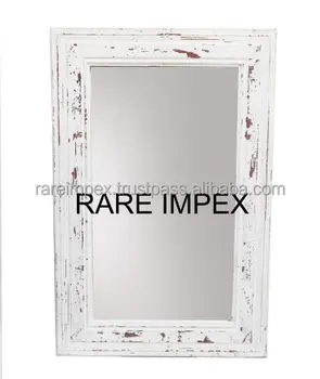white distressed wooden floor mirrors